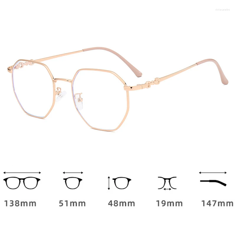 Trendy 2024 Women's Diopter Blue Light Blocking Prescription Eyeglasses 4
