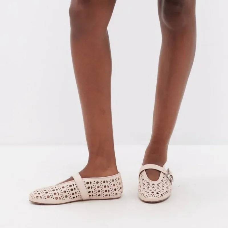 European and American spring summer breathable comfortable flat bottomed mesh shoes for womens ballet dance 240718
