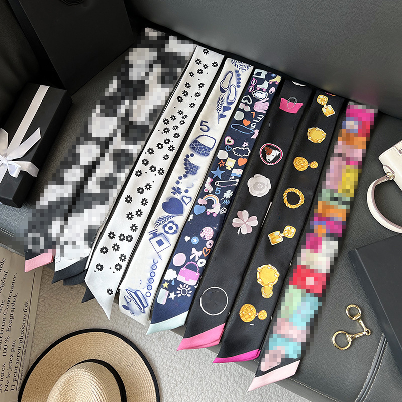 D Foulard en soie sergé 2024 Nouveauté Foulard sac accessoire style ruban bandeau élégant cadeau haut de gamme