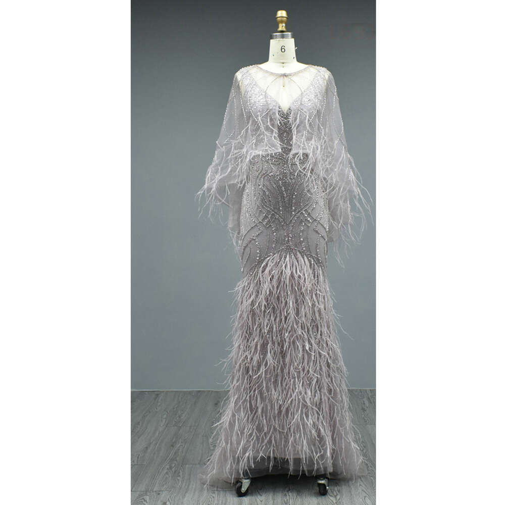 Dubai Pink Evening Dresses 2023 Feathers Gold Crystal Prom Beading Long Graduation Formal Party Gowns Vestido De Fiesta