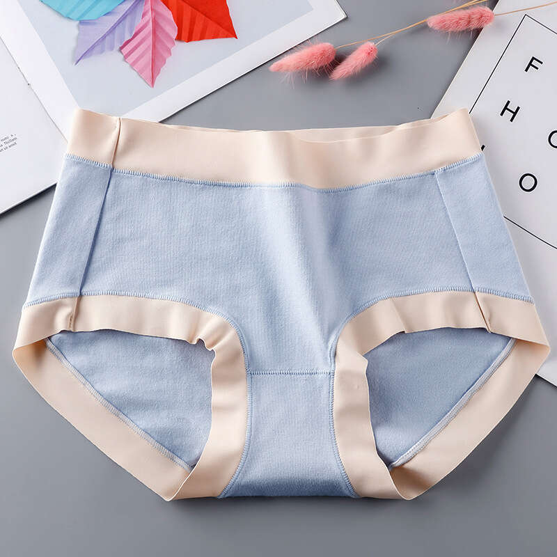 New Cotton Women's Mid Waist 0 Sensation No Trace Simple Color Contrast Graphite Thin Antibacterial Crotch Underwear Women Underwear Calecon Unde