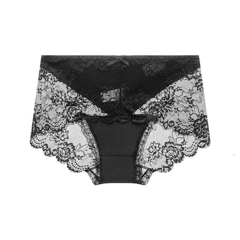 Ai Cao Antibacterial Crotch Mid Waist Underwear Sexy Lace Edge Women's Triangle Pants Underwear Women Underwears Woman Panties Calecon Women Unde