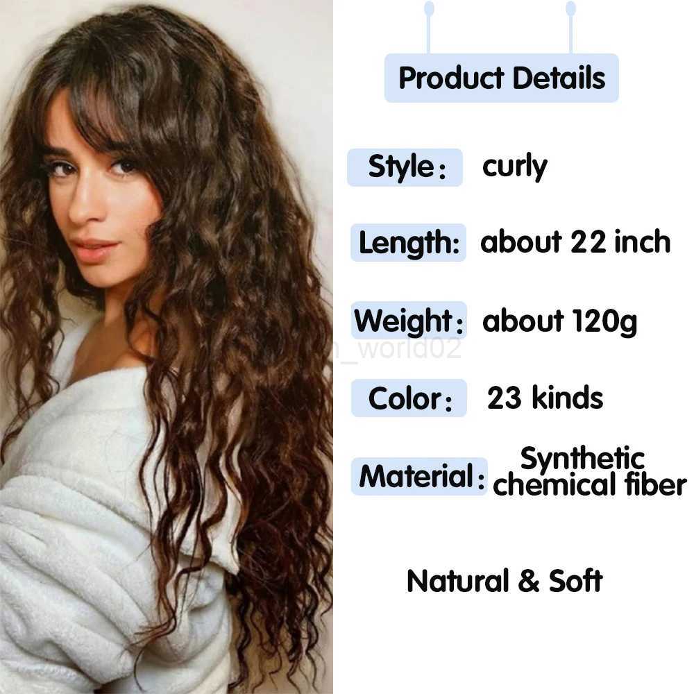 Merisihair synthetic one-piece 5-clip long curly clip hair water wave blonde black 24 suitable for female hairX240719