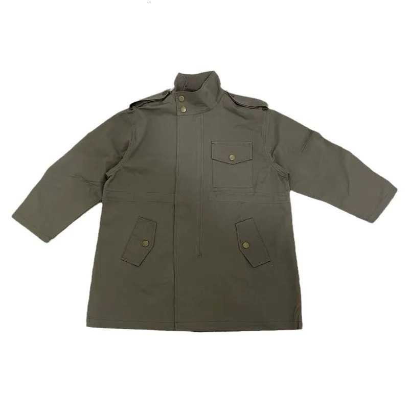 Spring boys solid color Workwear style long style trench jackets children casual loose wind coats 240711
