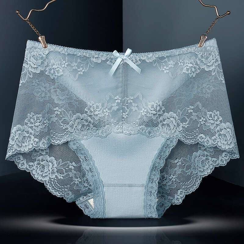 Ai Cao Antibacterial Crotch Mid Waist Underwear Sexy Lace Edge Women's Triangle Pants Underwear Women Underwears Woman Panties Calecon Women Unde