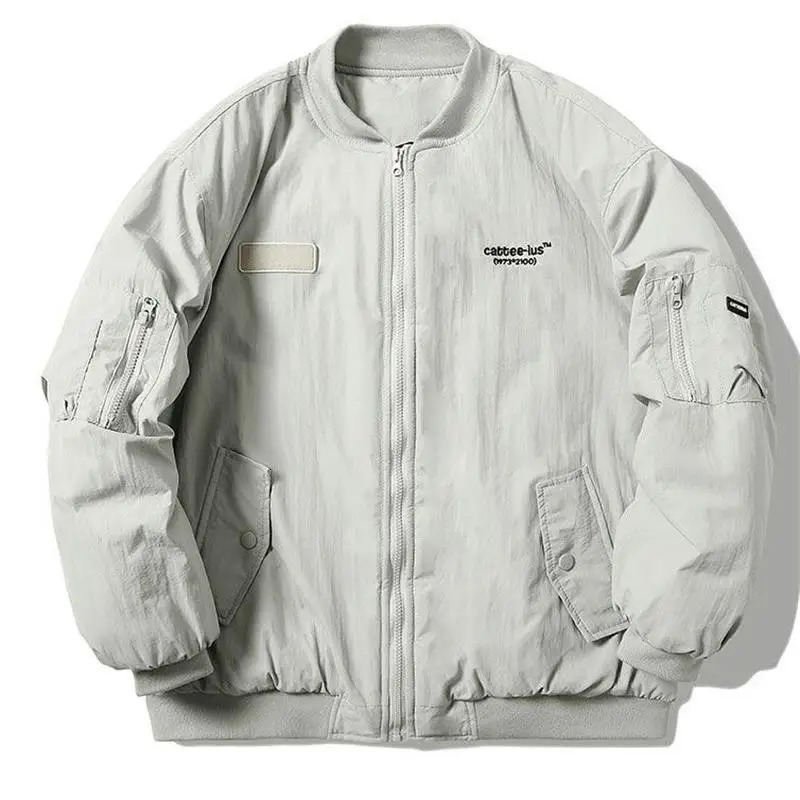 Men Bomber Jacket Y2k American Vintage High Street Zipper Coat Clothing Windbreaker Military Outerwear Hip Hop Baseball Jacket 240717