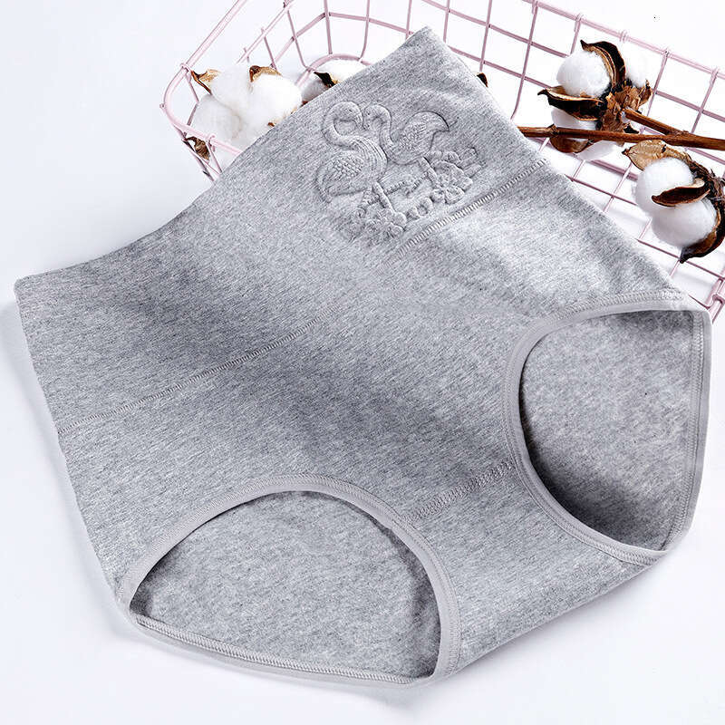 Pure Cotton Triangle Pants Embossed Postpartum High Waisted Abdominal Large Size Underwear Calecon Underwear Women Women Underwear Underwears Woman