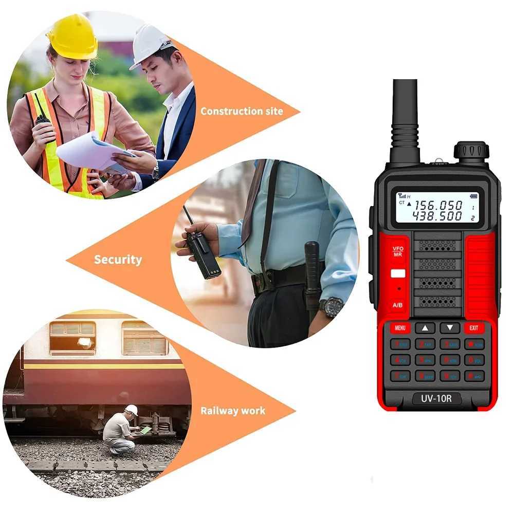 Walkie Talkie Baofeng UV-10R V2 Professional walkie-talkie 10W High Power Dual Band 2 way CB Ham Radio hf Transceiver VHF UHF better than UV5RL247