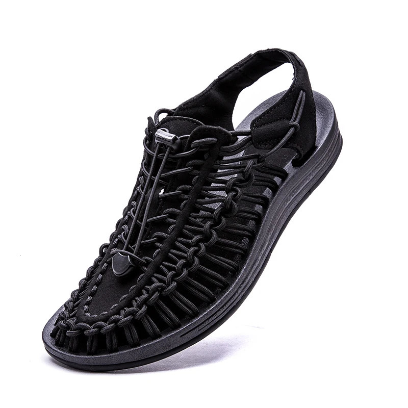 Mens shoes high-quality handmade woven shoes pull up outdoor sandals summer soft and non slip gladiator hiking beach platform sandals 240719