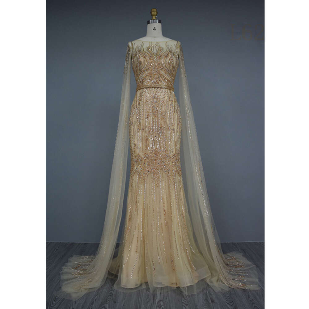 Dubai Mermaid Women Evening Dresses 2023 With Belt Crystal Prom Beading Long Graduation Formal Party Gowns Robe De Soiree