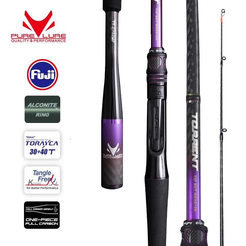 PURELURE TORRENT All Fuji General Lure Rod High Carbon Long Casting Spinning Fishing Alconite Ring Reel Seat 240712