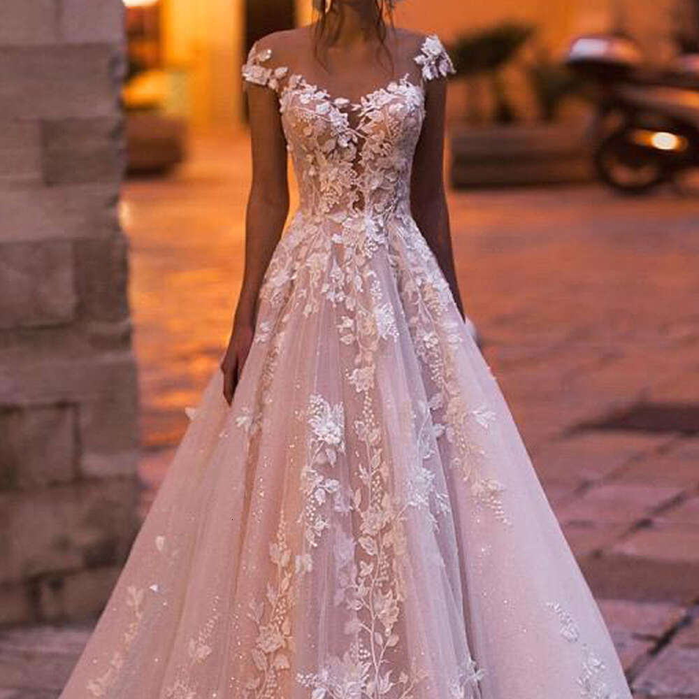 Romantic Dresses For Women 2023 Off The Shoulder Backless Lace Appliques Boho Wedding Gown Vestidos Novia Robe De