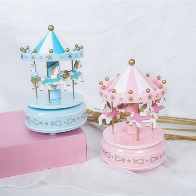 Cake Decoration Carousel Christmas Music Box Music Box for Girls Birthday Gift Creative Baking Ornaments