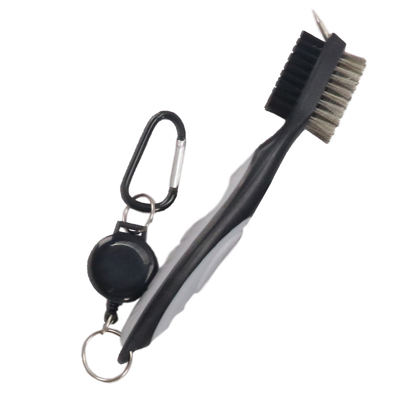 Multi-Purpose Double Sided Golf Club Cleaner Tool with Triple Use Functionality