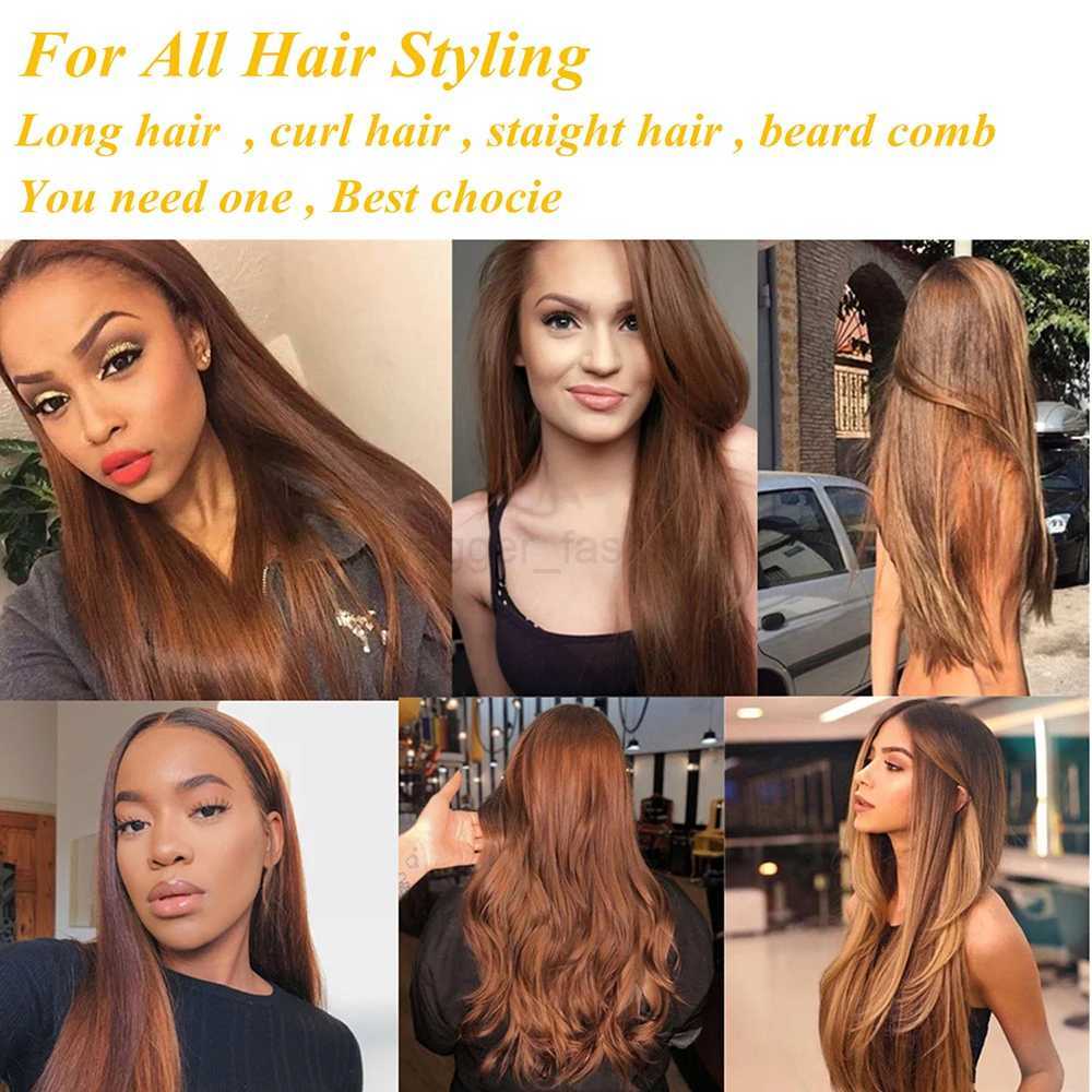 Hot Comb Hair Straightener 2 in1 Fast Heating Straightener And Curling Iron Heated Press Comb Flat Irons Styler Corrugation ToolB240719