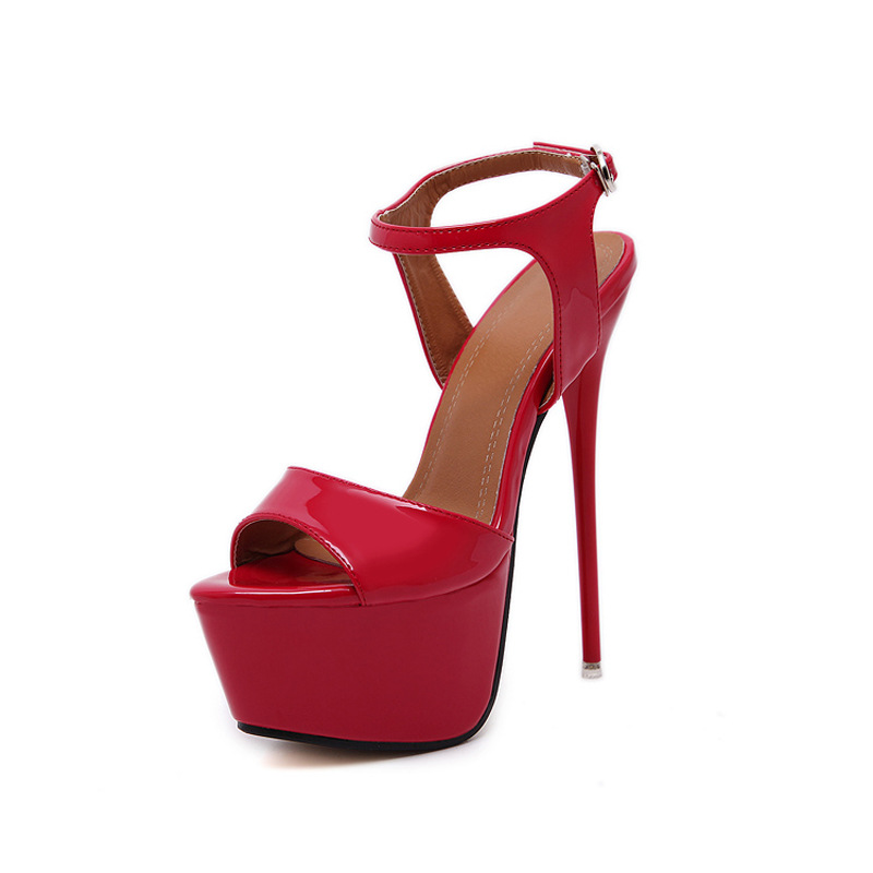New Style Straight Belt High Heels Fashionable and Versatile Women's Shoes 24 Summer Women's High Heels 16CM Sandals