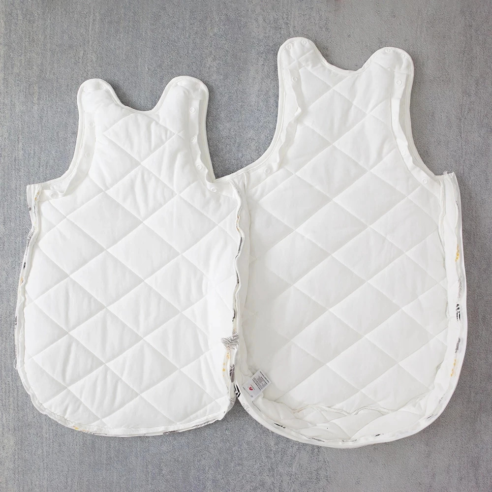 Baby Sleeping Bag Vest Sleep Bag With Sleeves Detachable Convenient Change Diaper 100% Cotton Printed born Baby Carriage Sack 240713