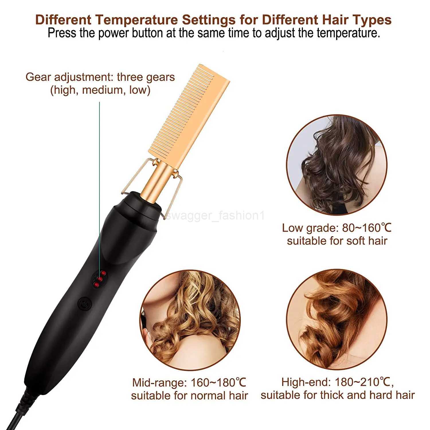 Hot Comb Hair Straightener 2 in1 Fast Heating Straightener And Curling Iron Heated Press Comb Flat Irons Styler Corrugation ToolB240719
