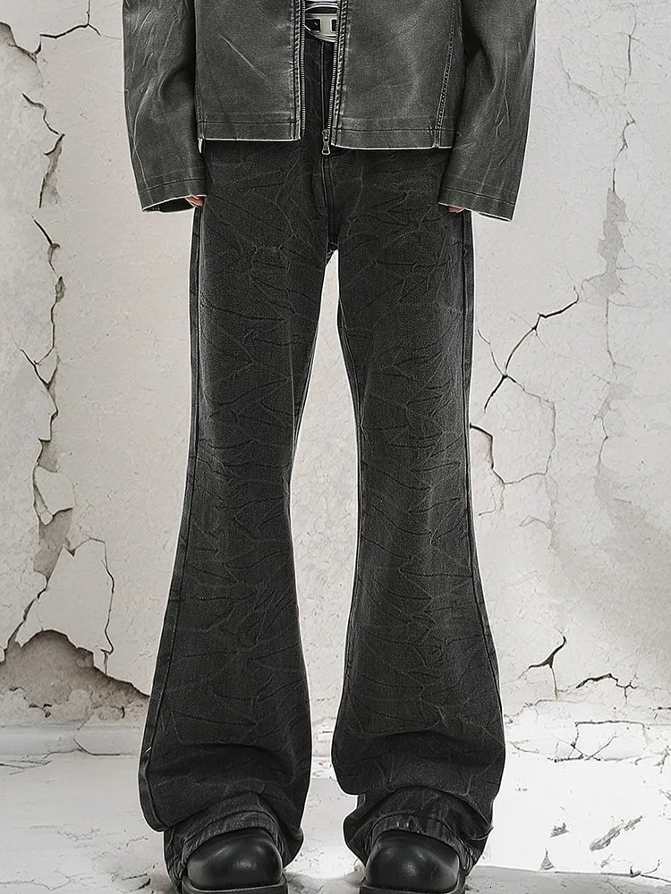 Size S-3XL America Summer Mens Wide Leg Camouflage Stacked Jeans Trend Straight Baggy Denim Pants Male Mid Waisted Trousers 240712