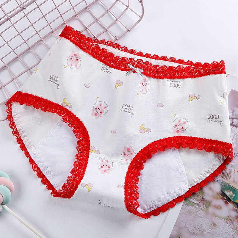 Pure Women's Underwear, Pure Cotton Menstrual Physiological Pants, Lace Border Leak Proof Aunt Pants Underwear Women Women Underwear Calecon Pant