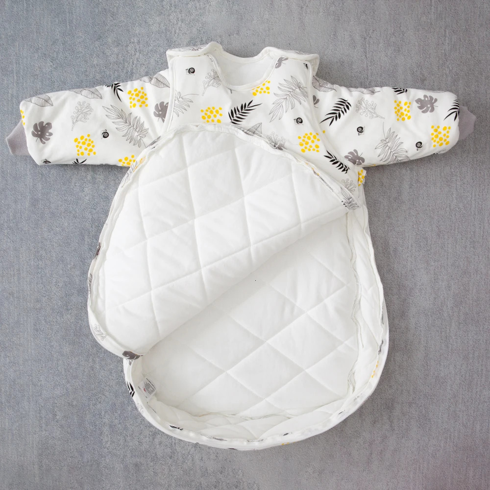 Baby Sleeping Bag Vest Sleep Bag With Sleeves Detachable Convenient Change Diaper 100% Cotton Printed born Baby Carriage Sack 240713