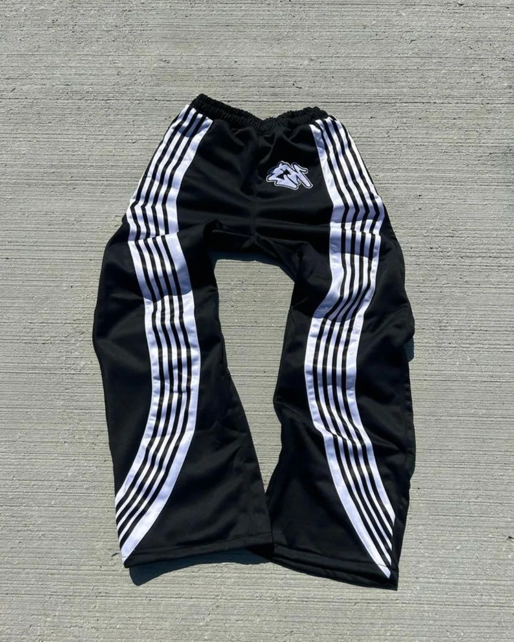 High Street Trend Striped Stretch Waist Women Long Pants Y2k Harajuku Fashion Loose Casual Sports Wide Leg Joggers Men 240713