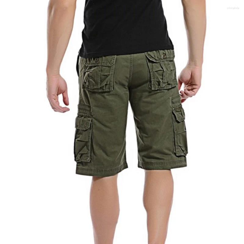 Tactical Cargo Shorts for Men: Multi-Pocket Summer Bermuda Clothing in Green, Beige, Black