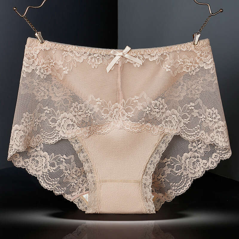 Ai Cao Antibacterial Crotch Mid Waist Underwear Sexy Lace Edge Women's Triangle Pants Underwear Women Underwears Woman Panties Calecon Women Unde
