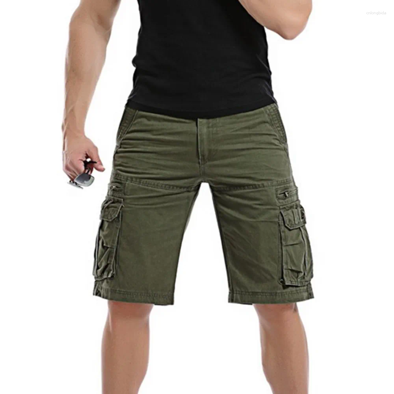 Tactical Cargo Shorts for Men: Multi-Pocket Summer Bermuda Clothing in Green, Beige, Black