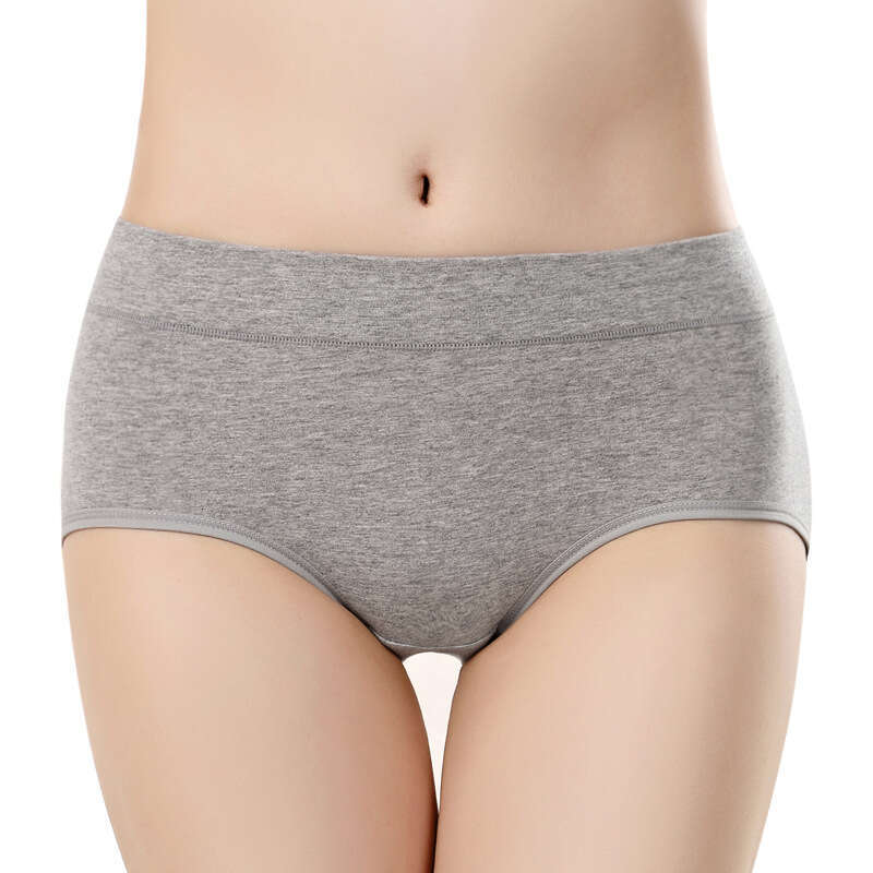 Solid Color Mid Waist Plus Size Underwear, Pure Cotton Comfortable Women's Underwear Calzoncillos Underwear Women Lingerie Underwears Woman Calec