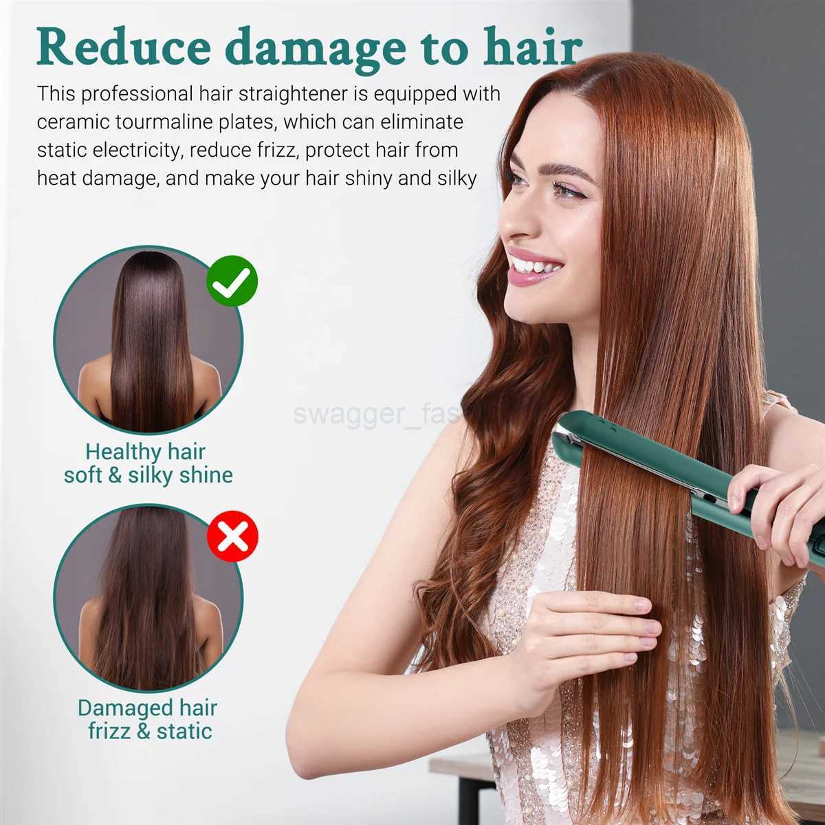 USB Cable Mini Portable Hair Straightener for Straight and Curling Dual-Use Curling Irons for Students GreenB240719