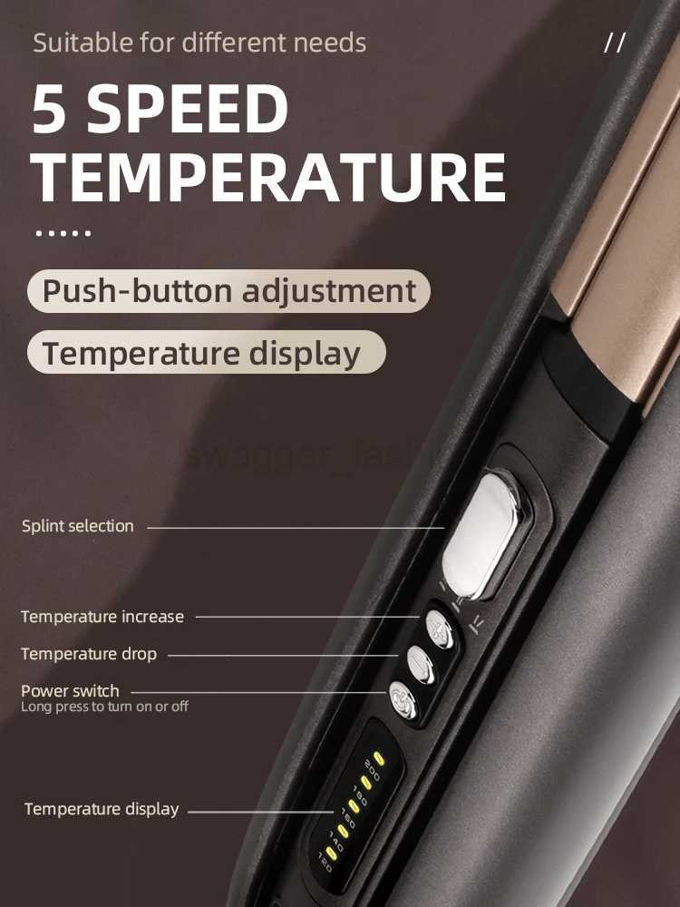 KEMEI 2 in 1 Electric Hair Straightener Curler Splint Flat Iron Negative Ion Straight Curling Iron Plates Corrugation Hair CareB240719