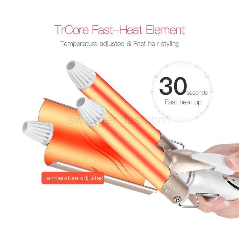 Three Barrels Curling Wand Professional Hair Curler Long Lasting Styling Wave Curling ToolB240719