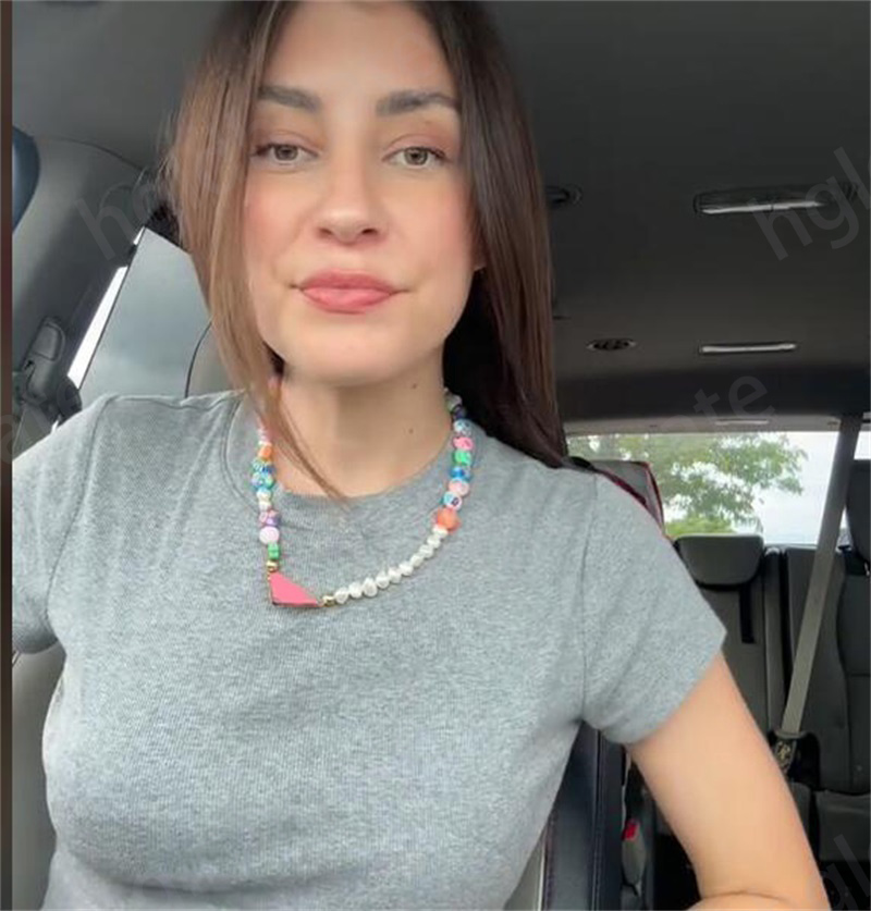 er Necklaces for Women Geometric Pendant Necklace with Beaded Gold Link Chain Elegant Summer Jewelry Z250910