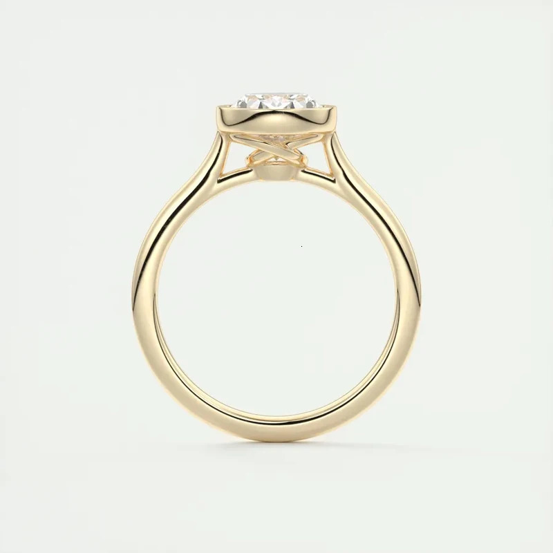Original 925 Sterling Silver Solitaire Ring Oval Cut 5A Zirconia Lab Diamond 14k Gold Plated Wedding Engagement Ring Jewelry 240712