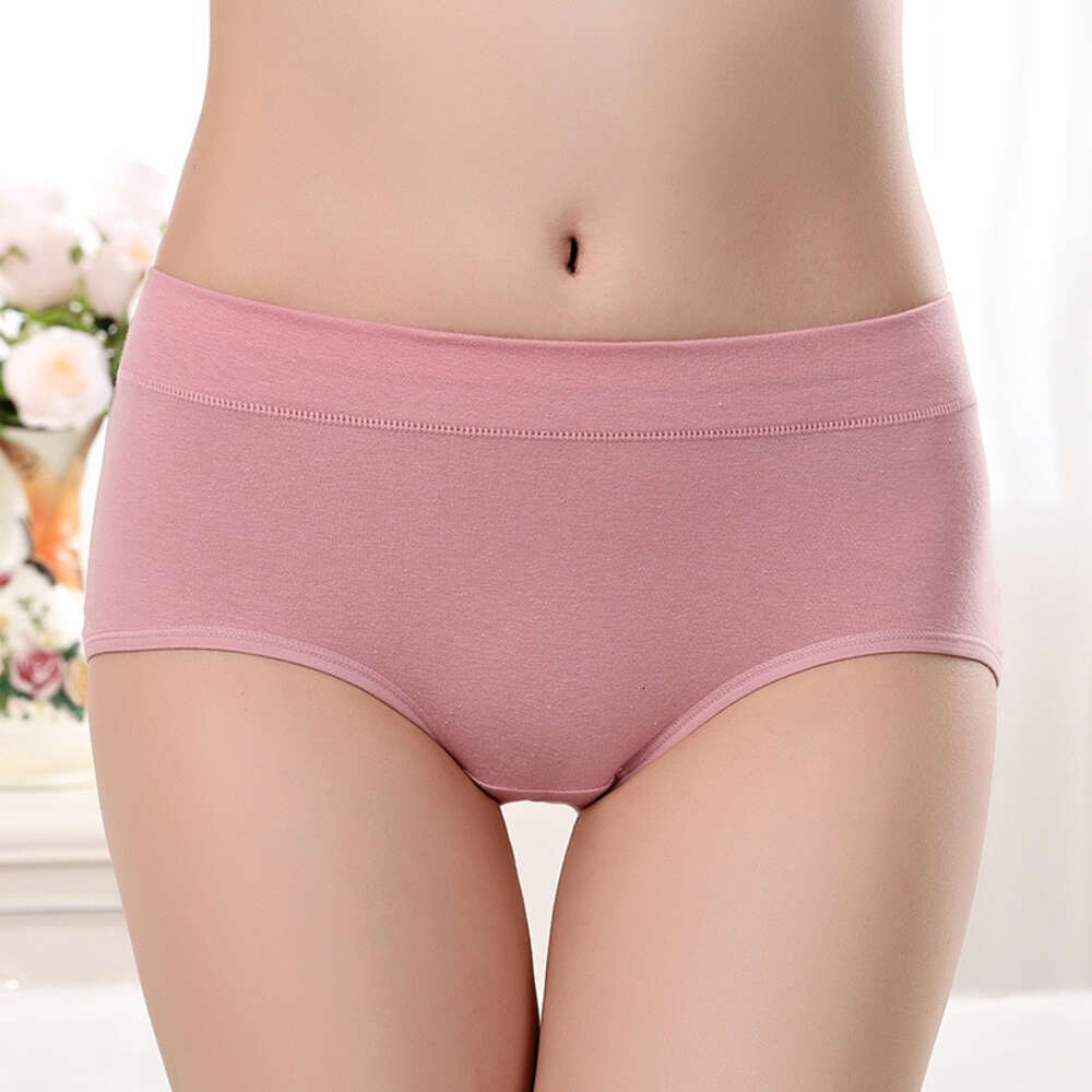 Solid Color Simple Mid Waist Plus Size Underwear, Pure Cotton Women's Underwear Underwears Woman Lingerie Underwear Women Panties Women Underwear