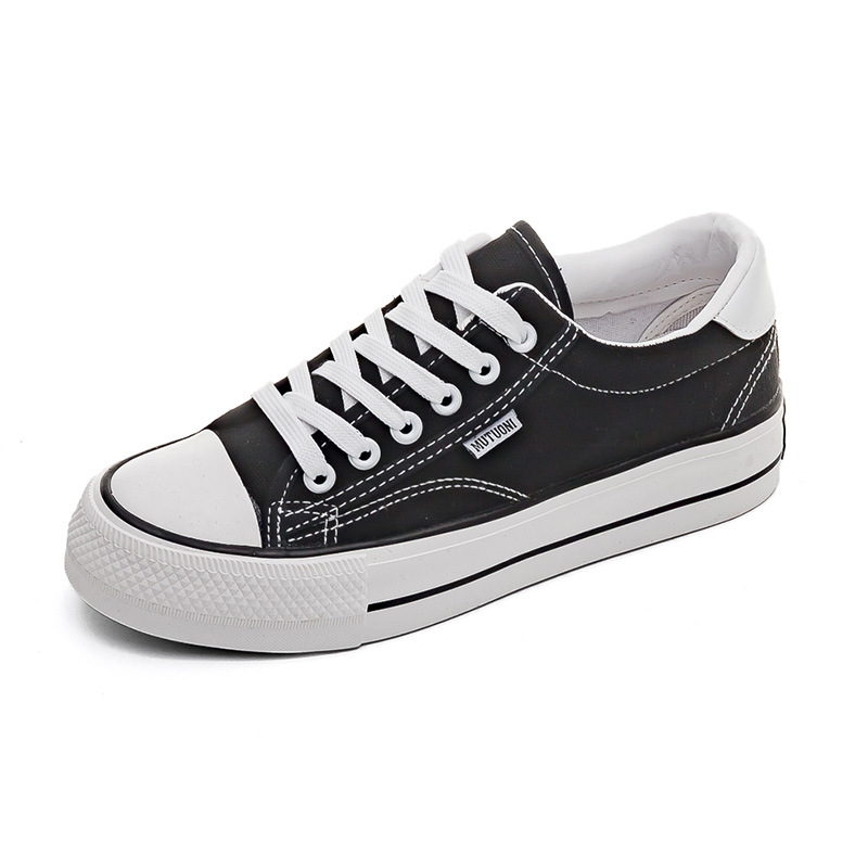Shoes For Women Low-Top Vulcanized Canvas Platform Sneakers Black Flats Tennis Female Classic Student Small Couples Skateboard Dcc