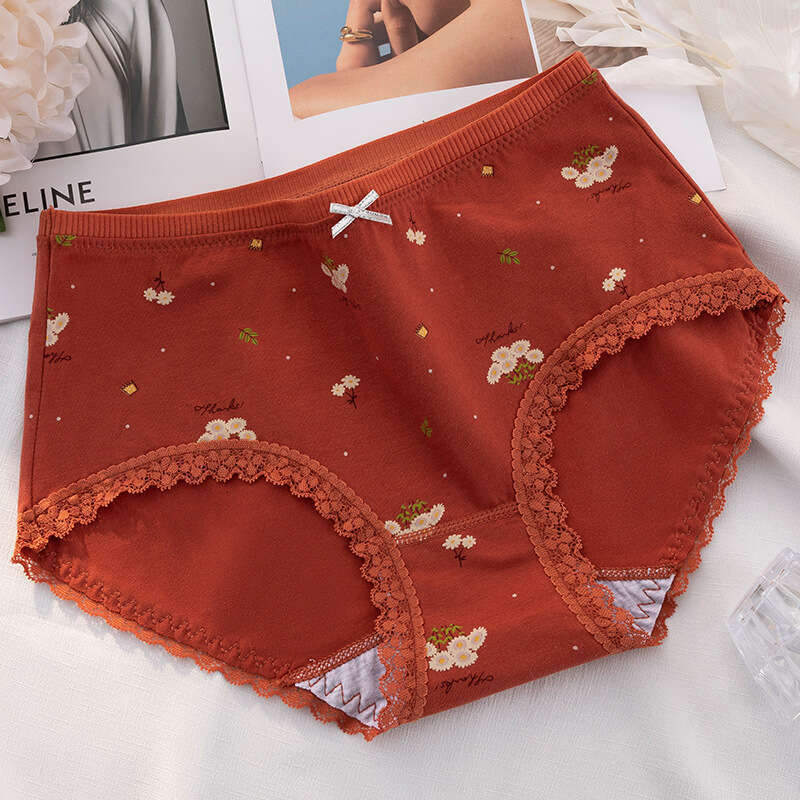 Graphene Antibacterial Pure Cotton Lace Printed Women's Butterfly Bow Cute Seamless Underwear Women Calecon Women Underwear Calzoncillos Underwea