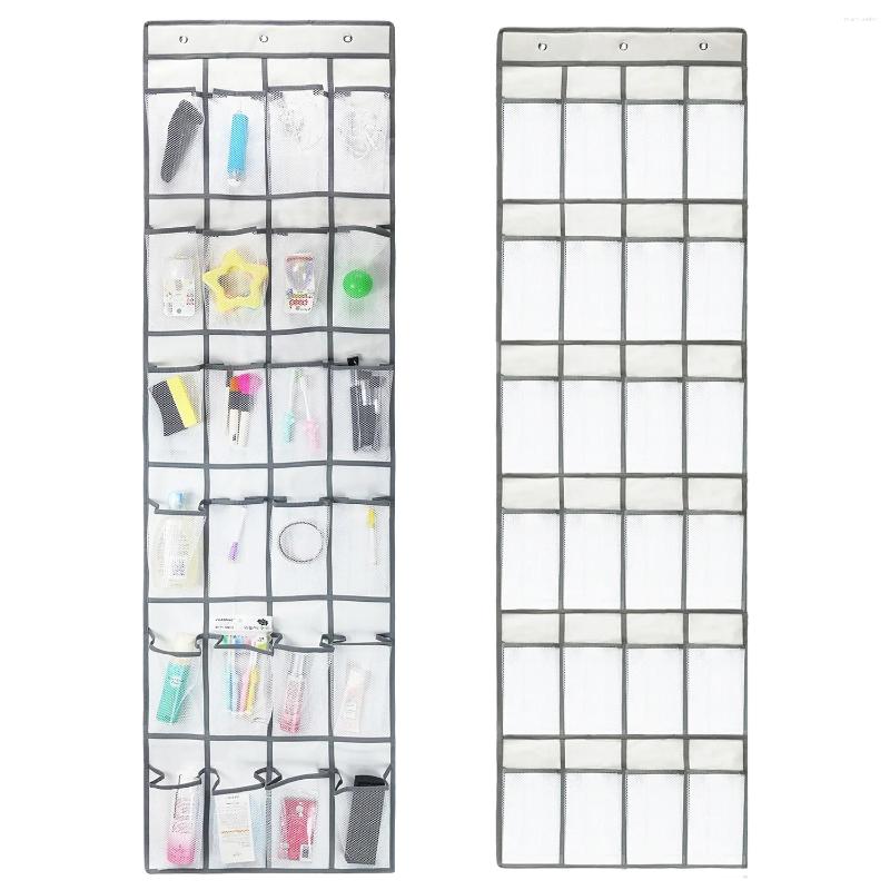 Storage Boxes 24/28 Large Mesh Pockets Wall Hanging Shoe Organizer Rack Over The Door Fabric Cabinet Closet Sundries Bag