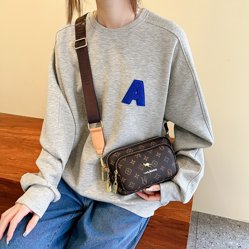 Fashion Women's Shoulder Chest Bag New Soft Leather Casual Cross Body Luxury Design Ladies Square Bag Wallet Mobile Phone Bag