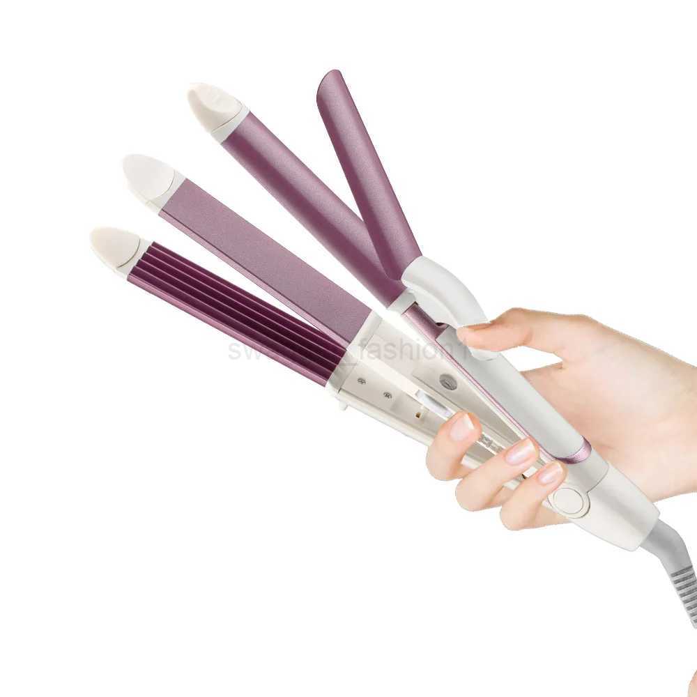 3 in 1 Electric Hair Curler and Straightener Personal Hair Styling Tools Wave Tourmaline Ceramic Styler Curling IronB240719