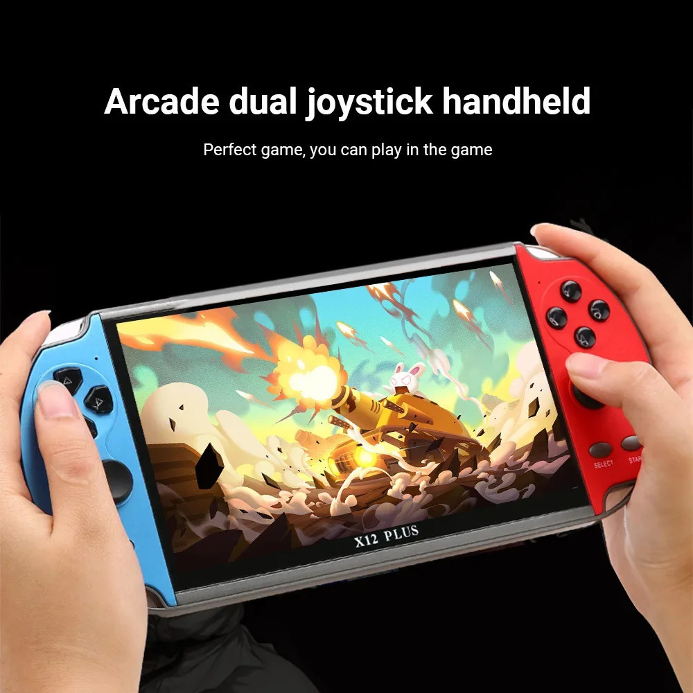 X7/X12 PLUS video game console 5.1/7-inch high-definition screen portable handheld game console with built-in 10000classic game consoles 240715
