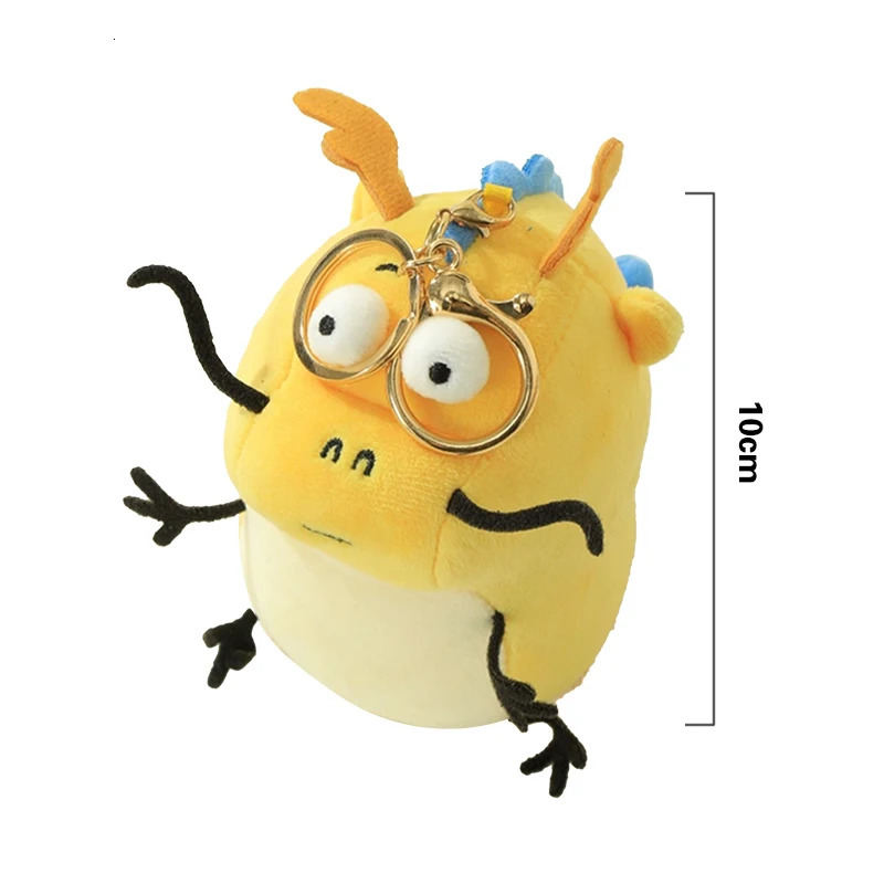 10cm Plush Dragon Doll Toys Chinese Loong Year Plush Toy Cute Plush Keychain Bag Pendant Christmas Gifts 240715