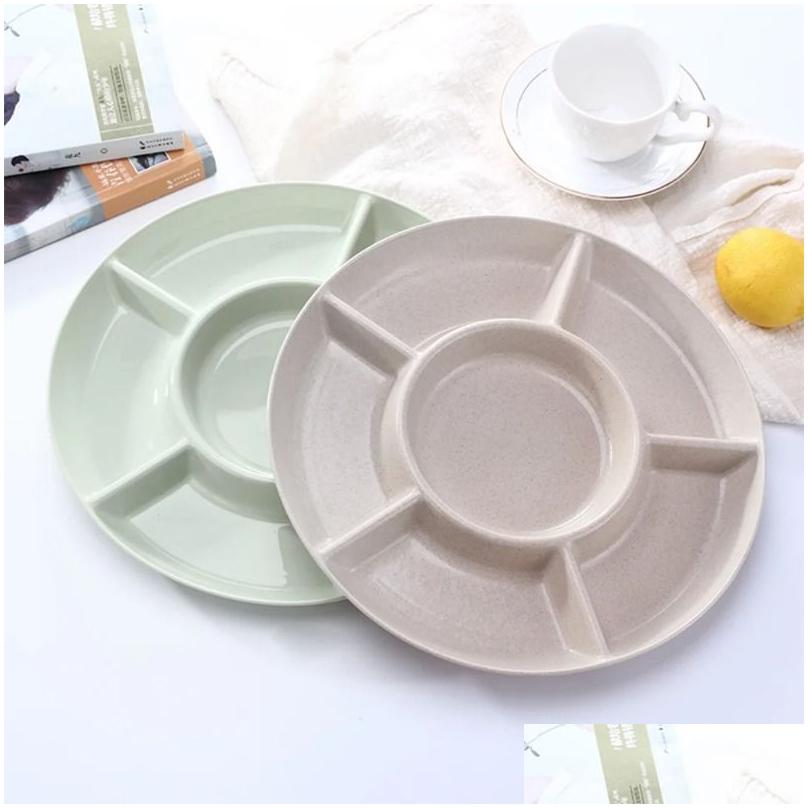 Dishes & Plates 1 Pc 6-Artment Food Storage Tray Dried Fruit Snack Plate Appetizer Serving Platter For Party Candy Pastry Nuts Dish Dr Dhpzs