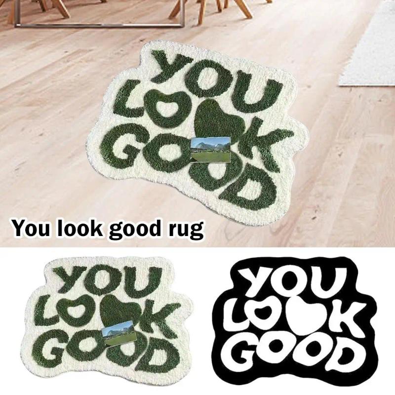 20 new Carpets Flocking You Look Good Rug Custom Handmade Living Room All-season Universal Household Absorbent Anti-slip Dirt-resistant H260226