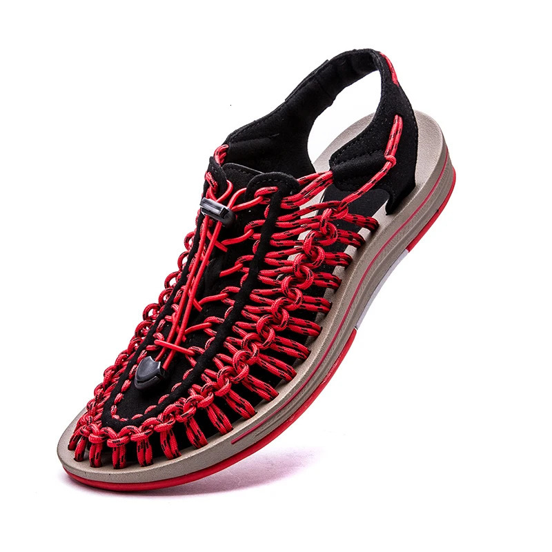 Mens shoes high-quality handmade woven shoes pull up outdoor sandals summer soft and non slip gladiator hiking beach platform sandals 240719