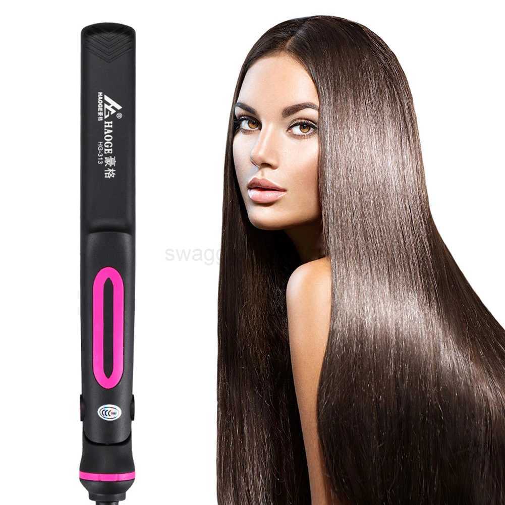 2 In 1 Portable Curling Iron Dual-Purpose Mini Hair Straightener Scald-Proof Hair Straightener Curler 220V for Student DormitoryB240719