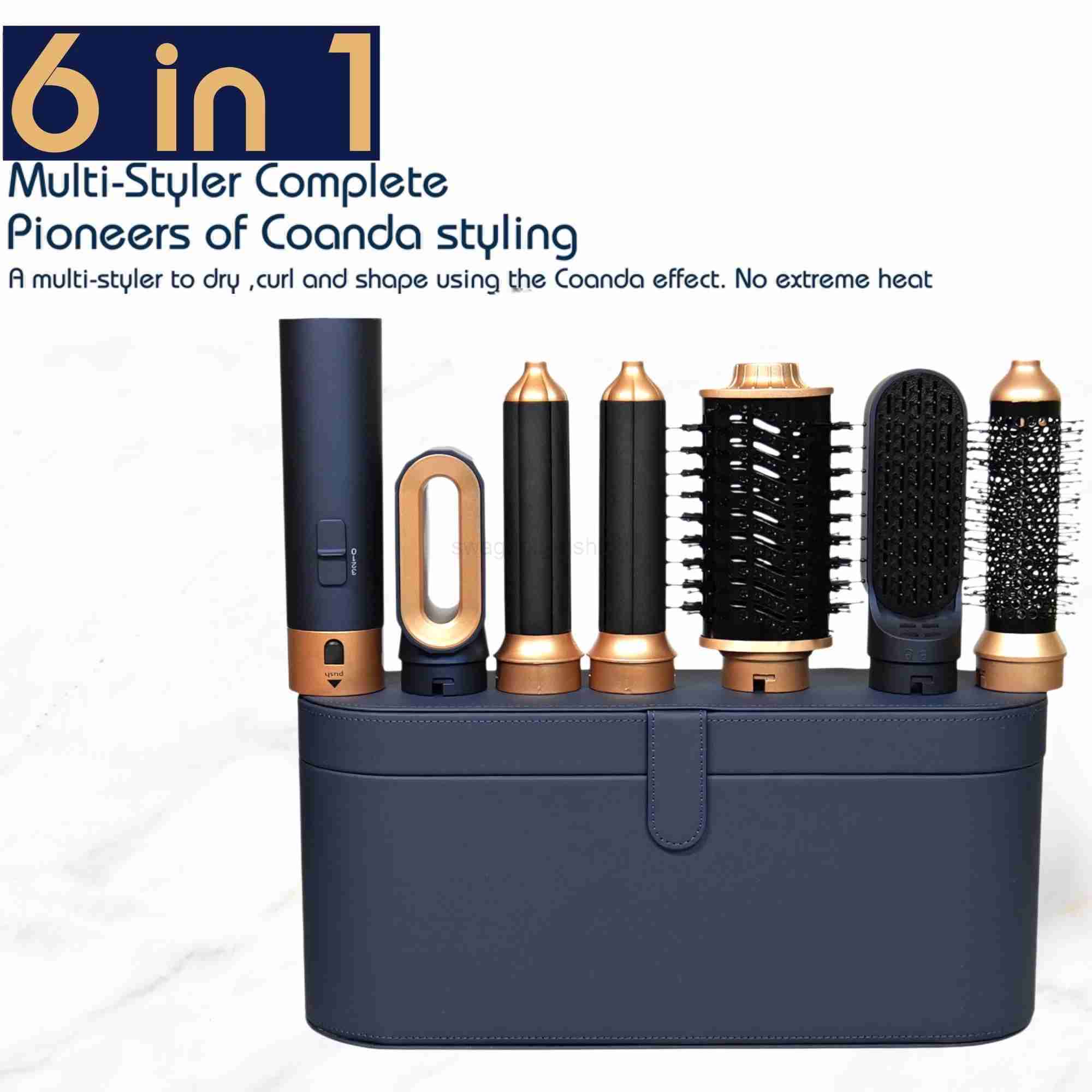 6 in 1 Hair Dryer With Electric Curling Iron Hair Curler Dryers Curling Rollers Hair Curler With Dryer And Straightening BrushB240719