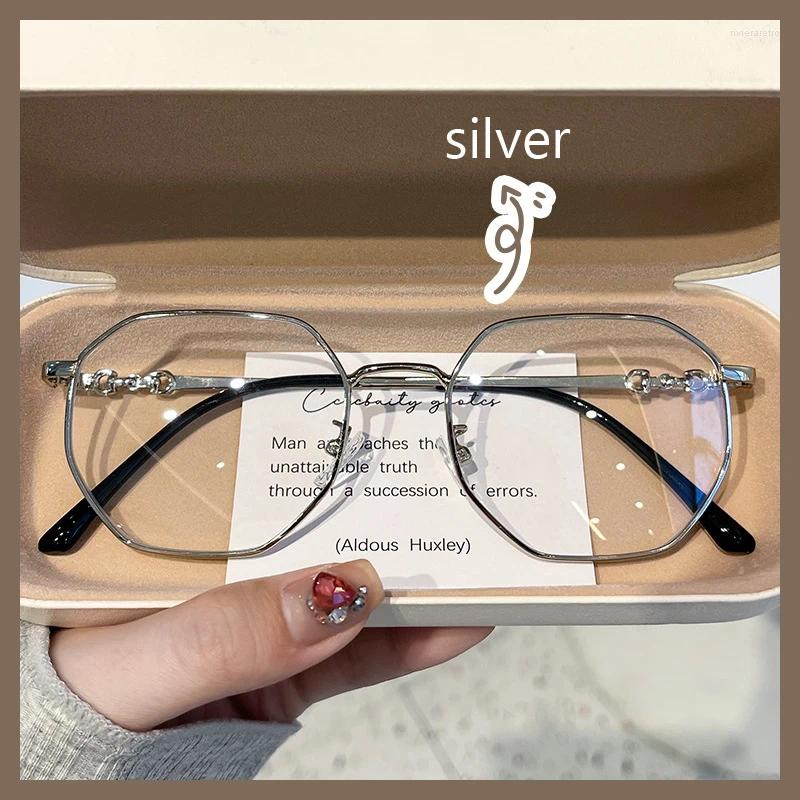 Trendy 2024 Women's Diopter Blue Light Blocking Prescription Eyeglasses 4