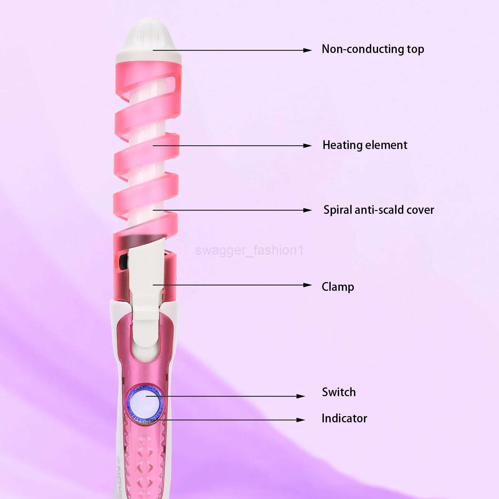 Electric Hair Curler Electric Hair Curling Wand Spiral Hair Curler Curling Iron Hairstyling Tool 110240V Spiral Curling IronB240719